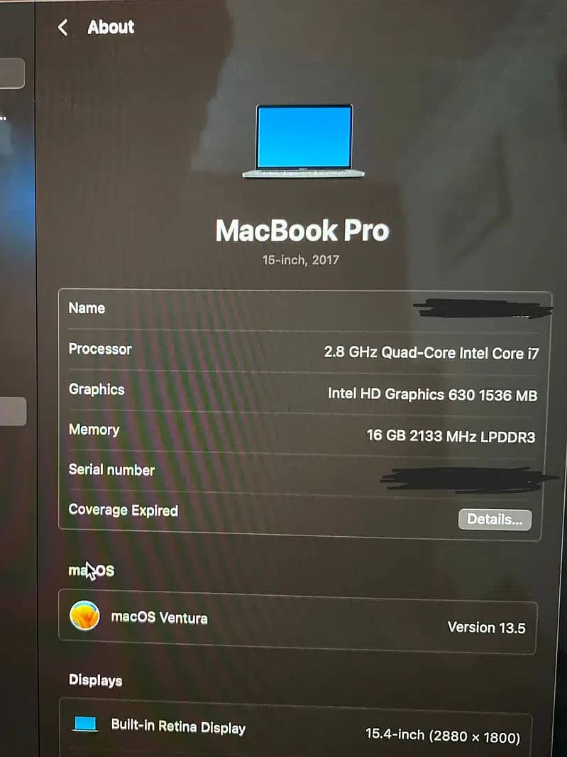 MacBook Pro 2017 15'' 6