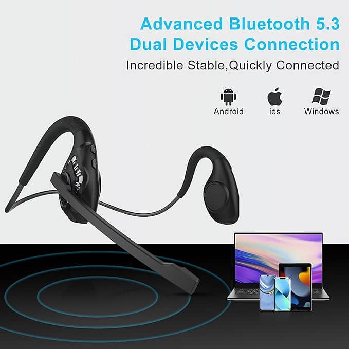 Trucker Bluetooth 5.0 Headset for Cell Phones, iDIGMALL Wireless a1523 5