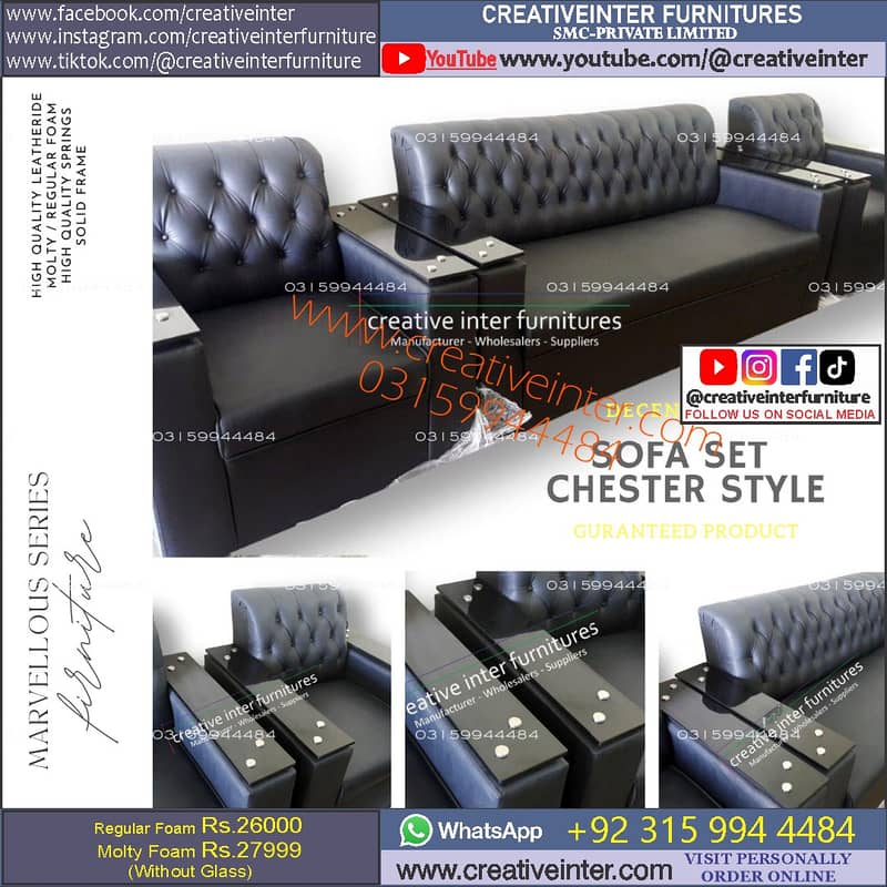 sofa set 5 seater home office furniture desk table chair cafe couch 17