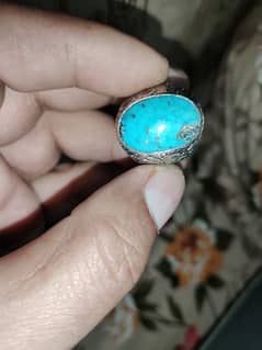 chandi Ring with original feroza