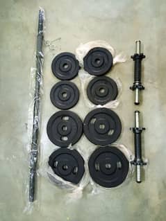 Exercise ( Rubber coated weight plates rod set
