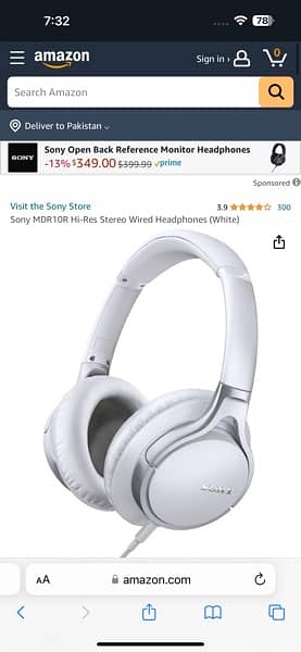 Original Sony MDR10R Hi-Res Stereo Wired Headphones 2