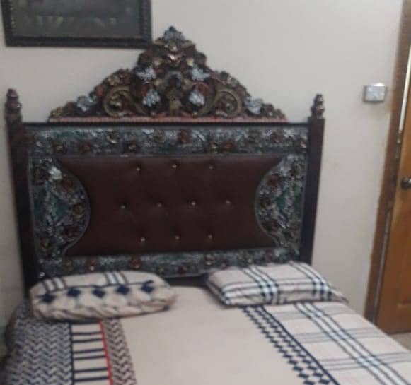 Original metal and leather quilted bed 1