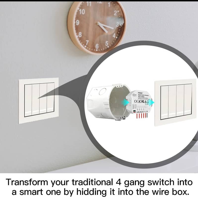 SMART HOME / Switch 4 Gang, WIFI works Alexa / Smart Life 8