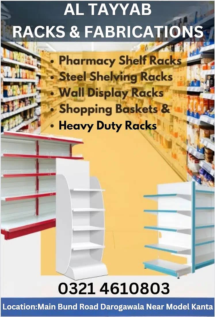 grocery store racks, mart racks,pharmacy racks, industrial racks, rack 8