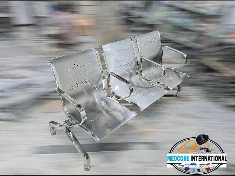 steel bench chair, visitor chair, waiting area bench, Manufacturer 1