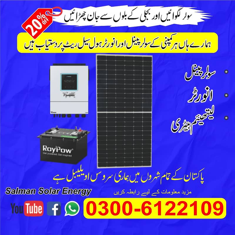 all solar panels,inverter and all accessories 19