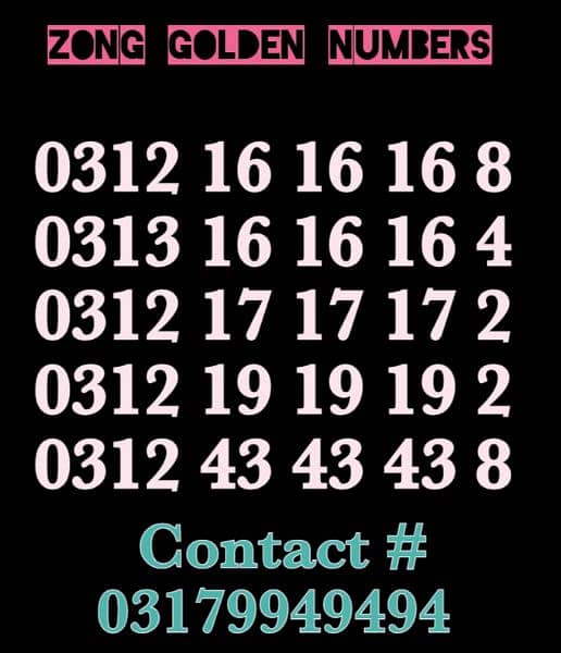 Zong golden numbers are available for sale near peshawar 0