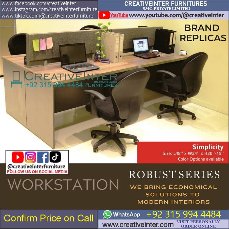 Office workstation table front desk Executive chair meeting Furniture 9