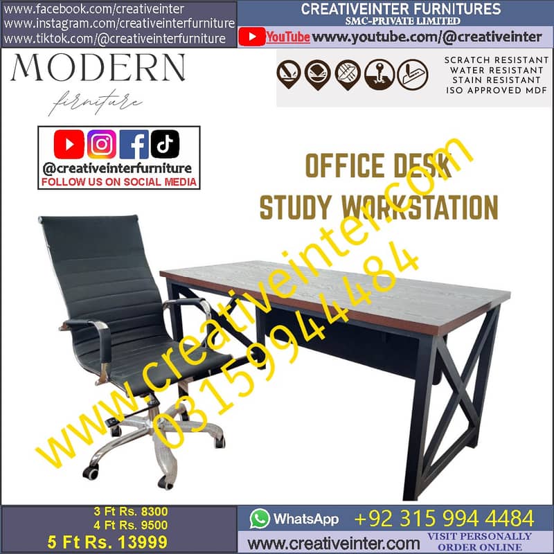 Metal Office table study desk chair computer staff working workstation 4