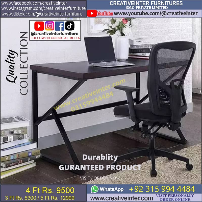 Metal Office table study desk chair computer staff working workstation 14