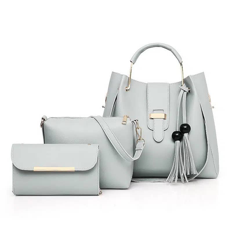 Ladies Bags/Shoulder Bag/ladies pouch |Girls Purse 3Pcs Pu Leather New 7