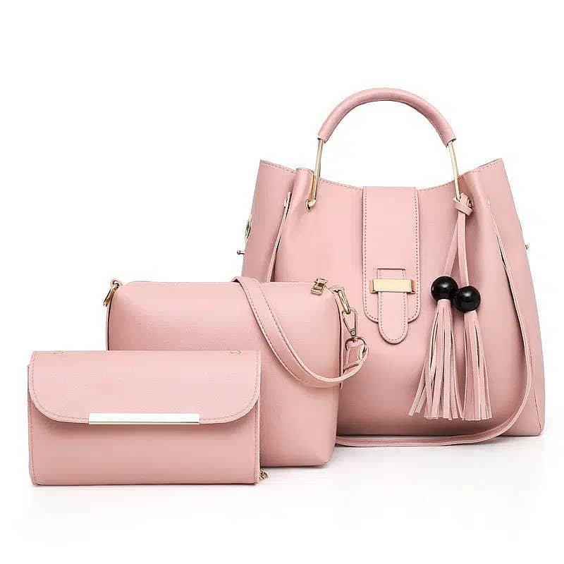 Ladies Bags/Shoulder Bag/ladies pouch |Girls Purse 3Pcs Pu Leather New 5