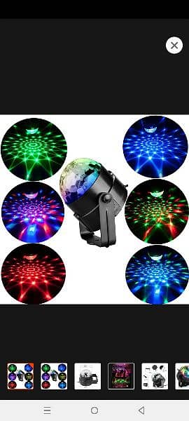 Sound Activated Rotating Disco Light Colorful LED Stage Light 3W 7