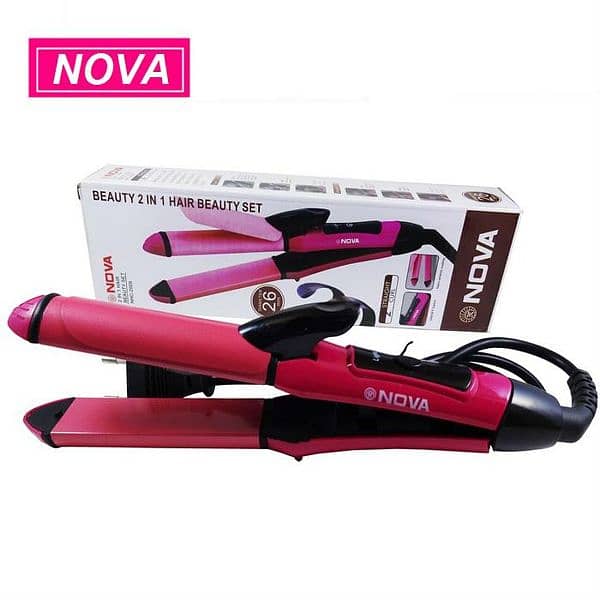 Nova 2 in 1 hair straightener and hair curler 0