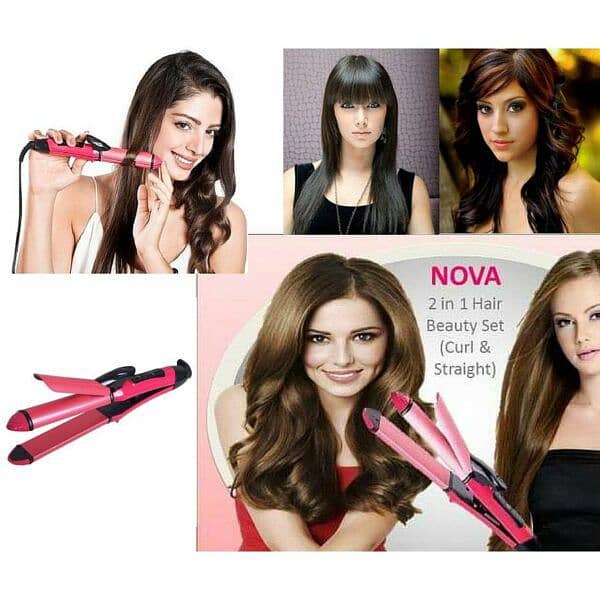 Nova 2 in 1 hair straightener and hair curler 1