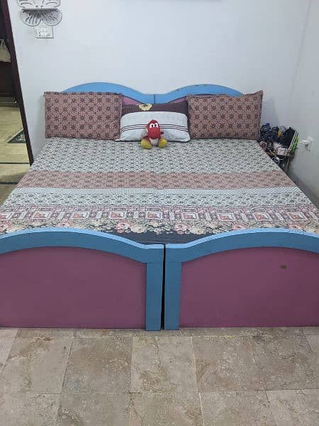 Kids bedroom set with bed cupboard and drawer table 3