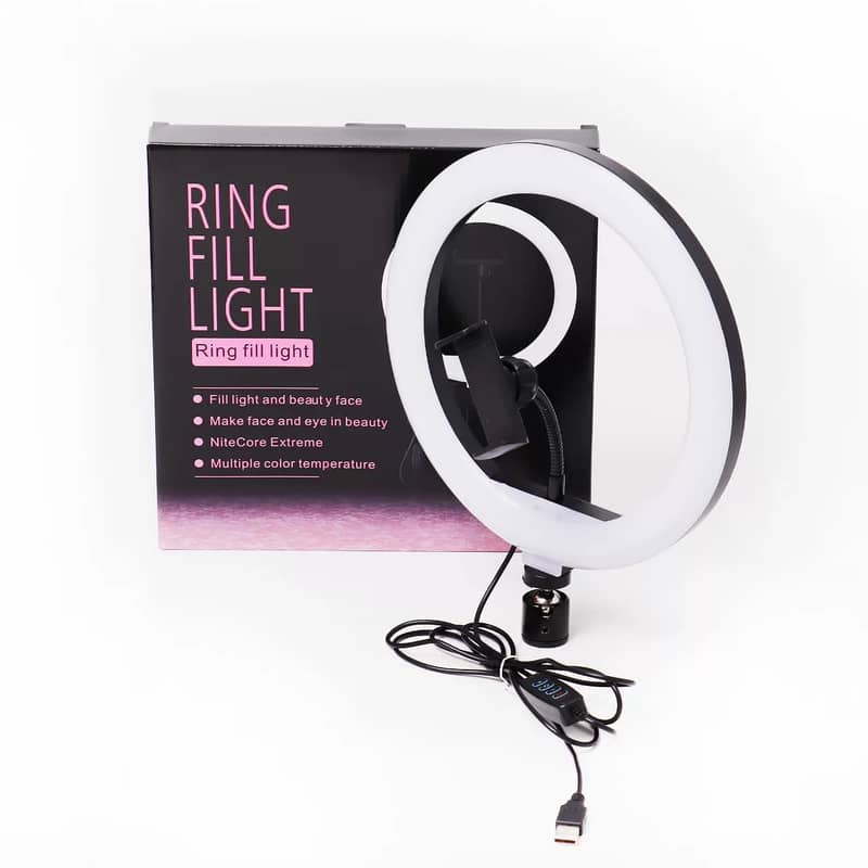Ring Light - 26cm / 10 Inch - Ring Fill Light - 3 Color Modes -a208 0