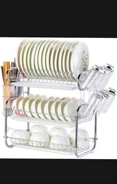 G shape 3 layer dish drainer rack 4