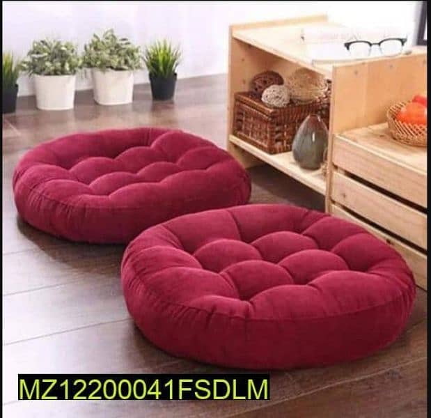2 PCs Floor Cushion | Velvet Floor Cushions | Delivery Available 2