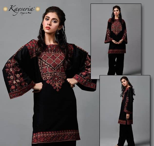 3 pec women's nustitched  Embroidered lawn suit 2
