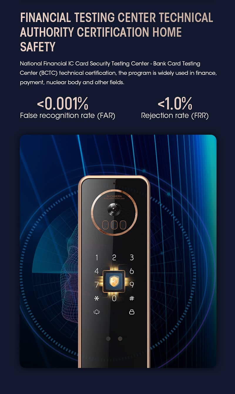 2024 Smart Door Lock Tuya Wifi  Fingerprint Digital Safe  With Camera 2