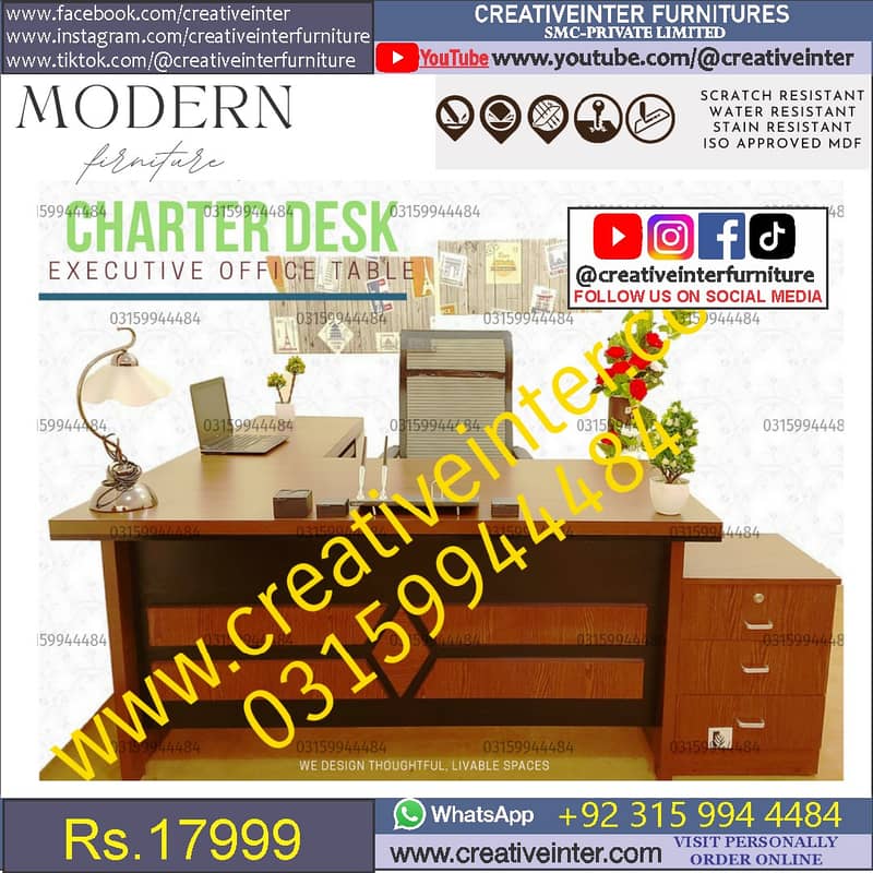 Office table ceo polish desk work study furniture home chair sofa rack 16