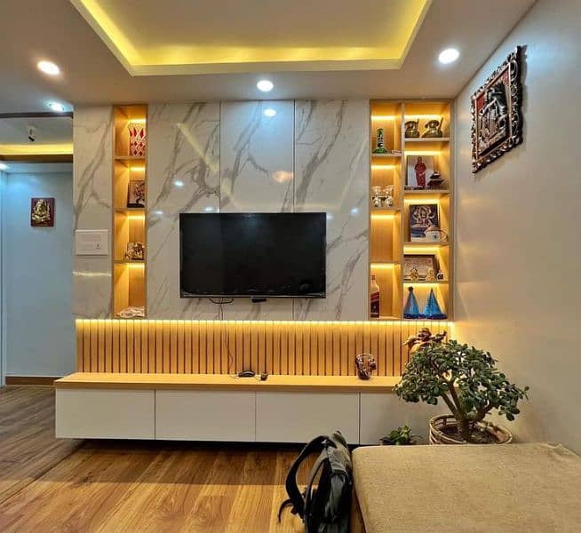 Media wall & Tv rack & partition work countact number=03335692195 0