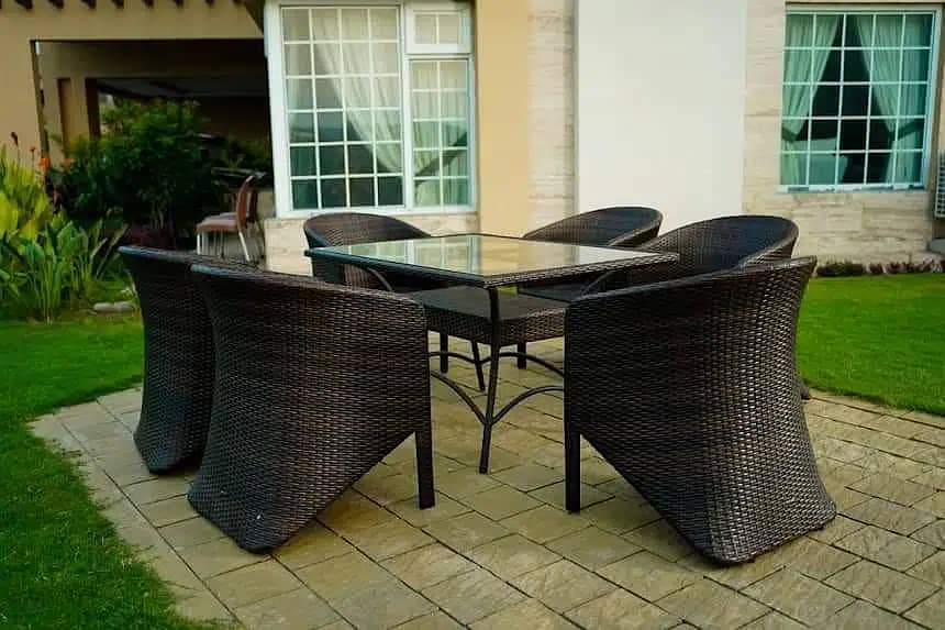 Rattan chairs, for outdoor open area sitting, Lawn, Cafe rooftop patio 16