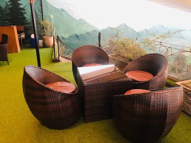 Rattan chairs, for outdoor open area sitting, Lawn, Cafe rooftop patio 19