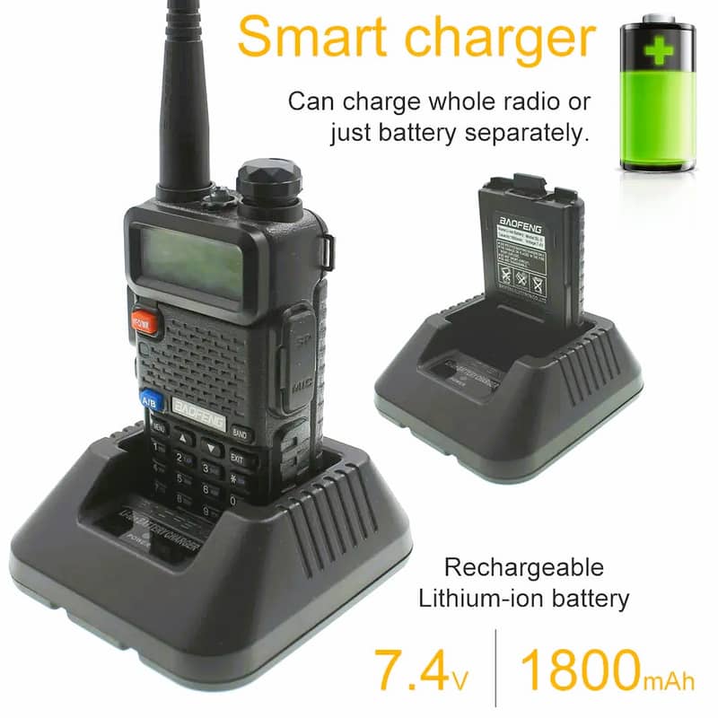 New Smart Walkie talkie UV5R Wireless Set UV-5R Woki toki 5W intercom 1