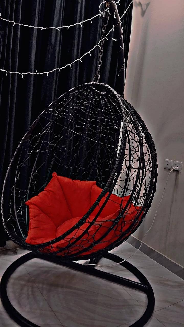 New Swing Chair Jhoola, Hanging , Premium Macrame Jhula. Iron Body 0