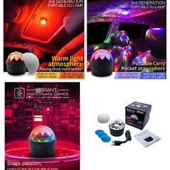 Portable Wireless RGB LED DJ Light Strobe Effect Stage Magnetic USB Li 0