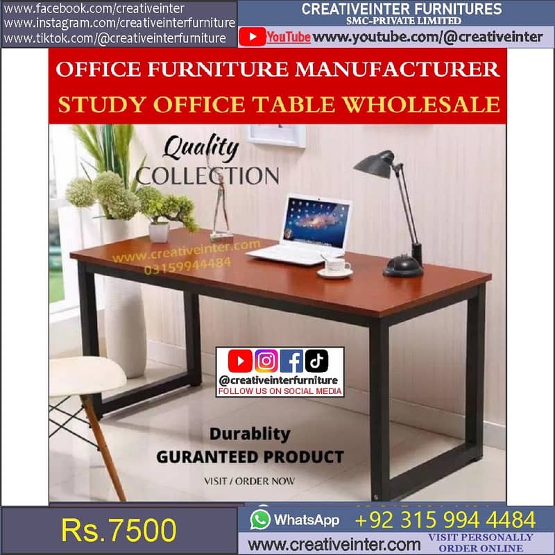 Office study table work desk metal used furniture sofa chair home work 1