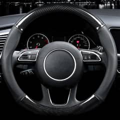 Sewing Leather Premium Carbon fiber Steering Wheel Cover 0