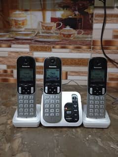 UK imported Panasonic trio cordless phone with intercom with answer m