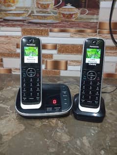 UK imported Panasonic twin color cordless phone with intercom answer m