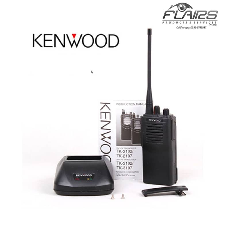Kenwood TK-2107 V_H_F Walkie Talkie Wireless Two Way Radio Set Pair 3