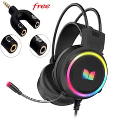 Monster nosie cancellation stereo gaming headphone with rgb lights 0