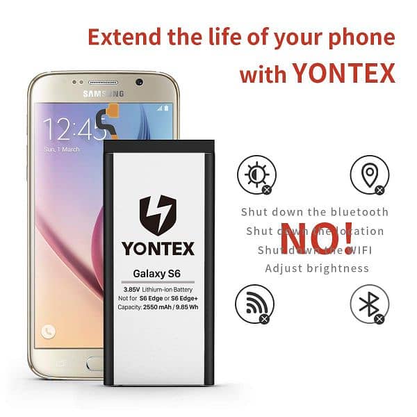YONTEX Replacement Battery compatible with Samsung S6 3