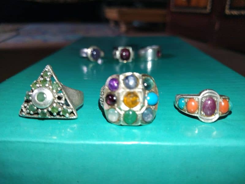 silver Rings with original stones 0