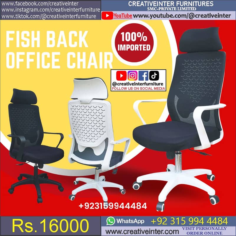 Office High Back Revolving Chair Mesh Chair Ergonomic Furniture Table 10