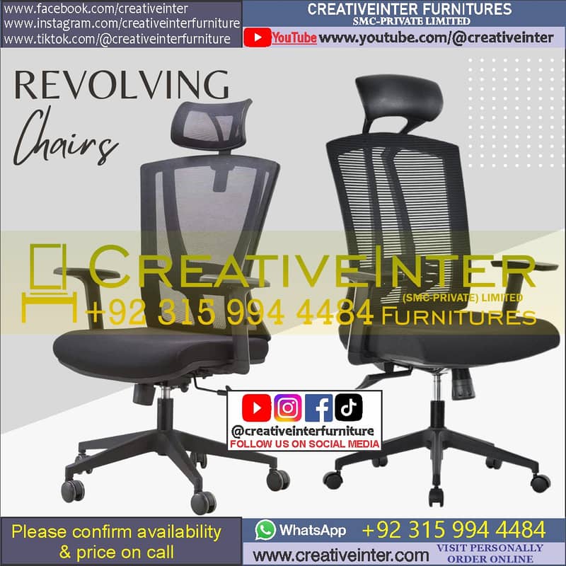 Office High Back Revolving Chair Mesh Chair Ergonomic Furniture Table 14