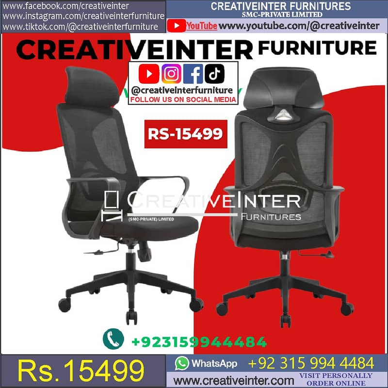 Office High Back Revolving Chair Mesh Chair Ergonomic Furniture Table 16