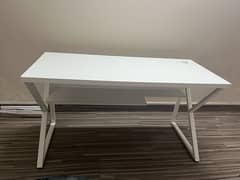 White wooden Study table with free shelves