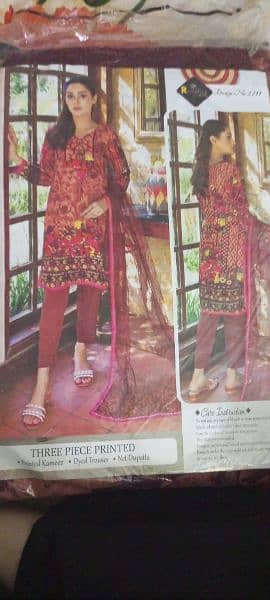 3 PCs Malai lawn dress with net dupatta 2