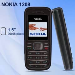 Nokia 1208 Box Pack Mobile Black Colour Dubai Made Mobile