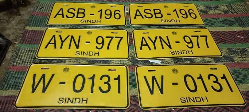 genuine emboss number plate delivery and all our Pakistan 7