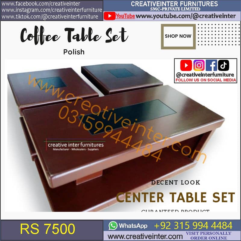 Coffee table center set design home sofa chair furniture cafe lounge 4