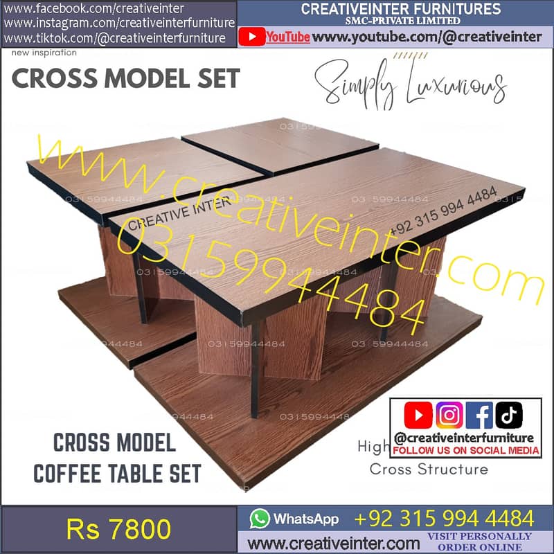 Coffee table center set design home sofa chair furniture cafe lounge 19